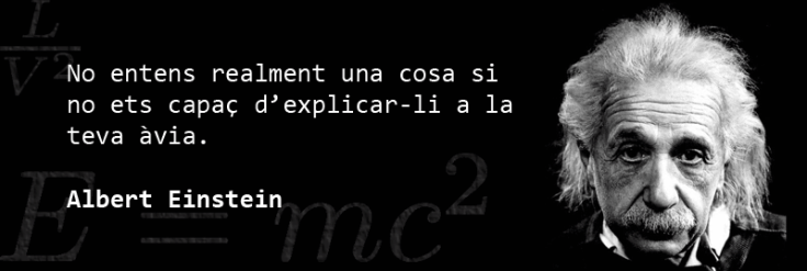 No entens realment una cosa si no ets capaç d'explicar-li a la teva àvia