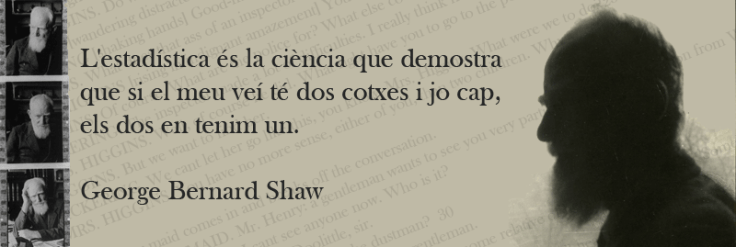 Clica la imatge per ampliar-la L'estadística és la ciència que demostra que si el meu veí té dos cotxes i jo cap els dos en tenim un