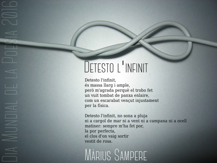 dia Mundial de la Poesia. Detesto l'infinit, de Màrius Sampere